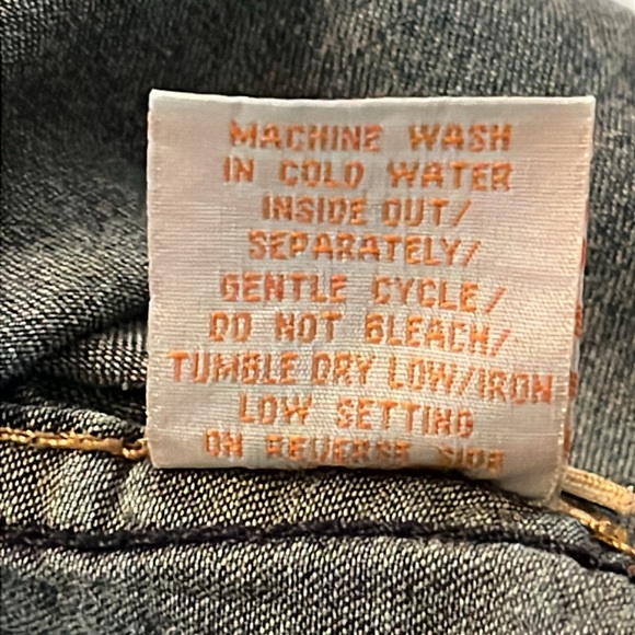 Robert Comstock Vertical Men's Blue Denim Shirt Jacket Snap Closures Distressed - Picture 15 of 16